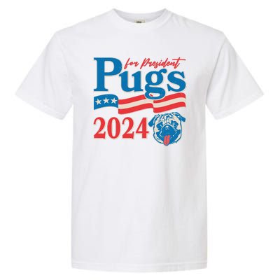 Funny Vintage Retro Pugs For President 2024 Garment-Dyed Heavyweight T-Shirt