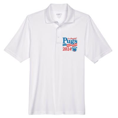 Funny Vintage Retro Pugs For President 2024 Men's Origin Performance Pique Polo