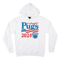 Funny Vintage Retro Pugs For President 2024 Hoodie