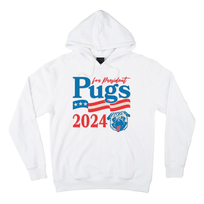 Funny Vintage Retro Pugs For President 2024 Hoodie