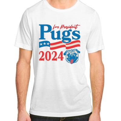 Funny Vintage Retro Pugs For President 2024 Adult ChromaSoft Performance T-Shirt