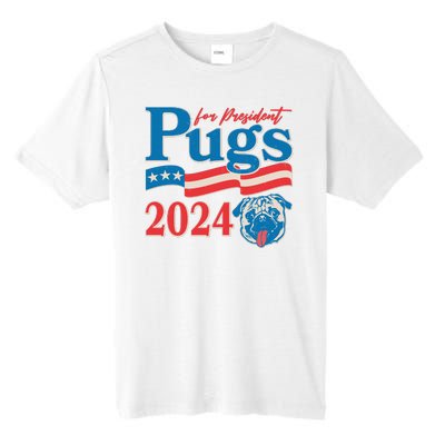 Funny Vintage Retro Pugs For President 2024 Tall Fusion ChromaSoft Performance T-Shirt