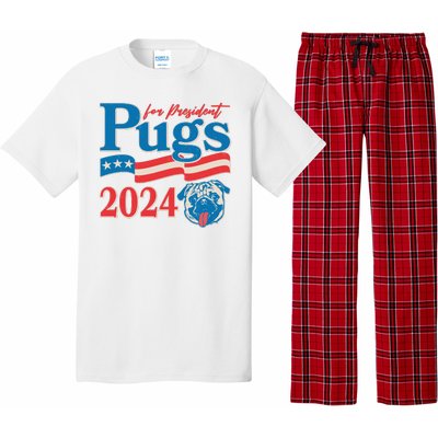 Funny Vintage Retro Pugs For President 2024 Pajama Set