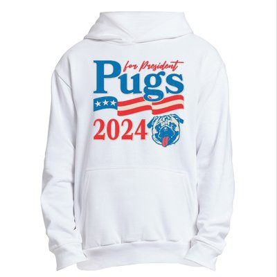 Funny Vintage Retro Pugs For President 2024 Urban Pullover Hoodie