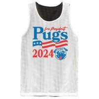 Funny Vintage Retro Pugs For President 2024 Mesh Reversible Basketball Jersey Tank