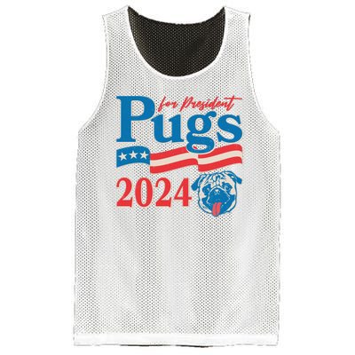 Funny Vintage Retro Pugs For President 2024 Mesh Reversible Basketball Jersey Tank