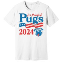 Funny Vintage Retro Pugs For President 2024 Premium T-Shirt