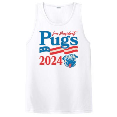 Funny Vintage Retro Pugs For President 2024 PosiCharge Competitor Tank