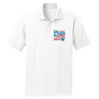 Funny Vintage Retro Pugs For President 2024 PosiCharge RacerMesh Polo