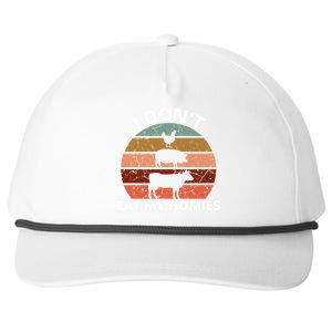 Funny Vegan Retro Style I Don't Eat My Homies Vegan Gift Snapback Five-Panel Rope Hat