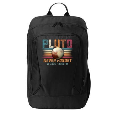 Funny Vintage Retro Space Planet Science Never Forget Pluto Funny Gift City Backpack