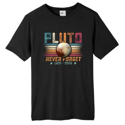 Funny Vintage Retro Space Planet Science Never Forget Pluto Funny Gift Tall Fusion ChromaSoft Performance T-Shirt