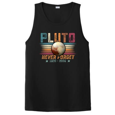 Funny Vintage Retro Space Planet Science Never Forget Pluto Funny Gift PosiCharge Competitor Tank