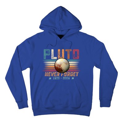 Funny Vintage Retro Space Planet Science Never Forget Pluto Funny Gift Hoodie