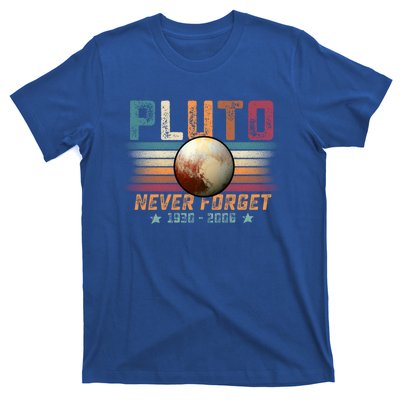 Funny Vintage Retro Space Planet Science Never Forget Pluto Funny Gift T-Shirt