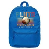 Funny Vintage Retro Space Planet Science Never Forget Pluto Funny Gift 16 in Basic Backpack