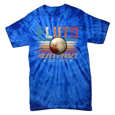 Funny Vintage Retro Space Planet Science Never Forget Pluto Funny Gift Tie-Dye T-Shirt