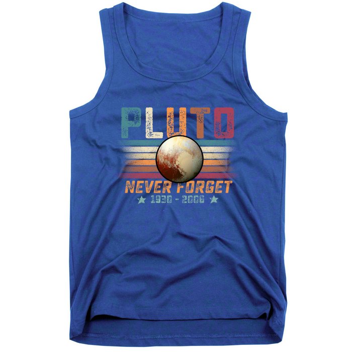 Funny Vintage Retro Space Planet Science Never Forget Pluto Funny Gift Tank Top