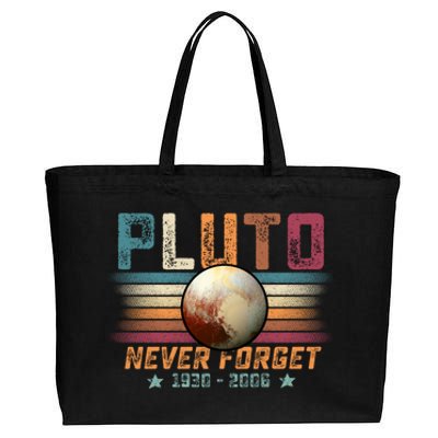 Funny Vintage Retro Space Planet Science Never Forget Pluto Funny Gift Cotton Canvas Jumbo Tote