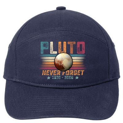 Funny Vintage Retro Space Planet Science Never Forget Pluto Funny Gift 7-Panel Snapback Hat