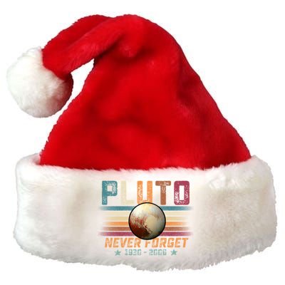 Funny Vintage Retro Space Planet Science Never Forget Pluto Funny Gift Premium Christmas Santa Hat