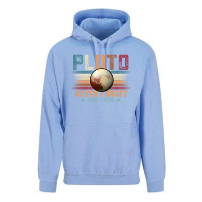 Funny Vintage Retro Space Planet Science Never Forget Pluto Funny Gift Unisex Surf Hoodie