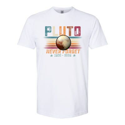 Funny Vintage Retro Space Planet Science Never Forget Pluto Funny Gift Softstyle CVC T-Shirt