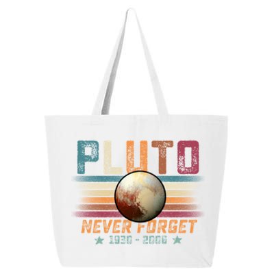 Funny Vintage Retro Space Planet Science Never Forget Pluto Funny Gift 25L Jumbo Tote