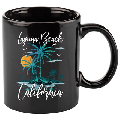 Family Vacation Retro Sunset California Laguna Beach 11oz C Handle Ceramic Mug