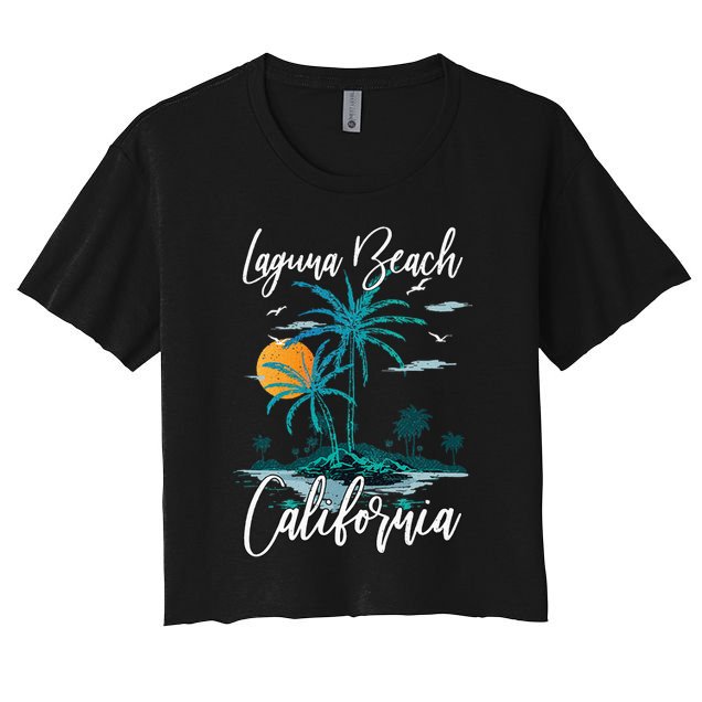 Family Vacation Retro Sunset California Laguna Beach Crop Top