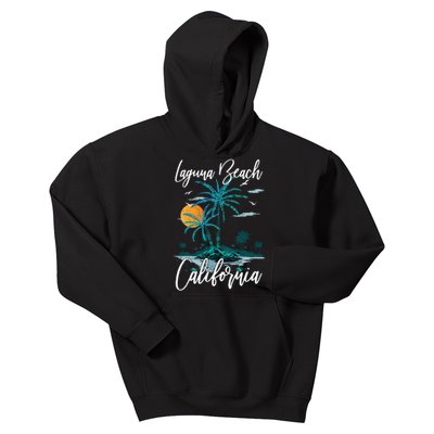 Family Vacation Retro Sunset California Laguna Beach Kids Hoodie