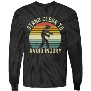 Funny Virtual Reality Vr Stay Clear To Avoid Injury Tie-Dye Long Sleeve Shirt