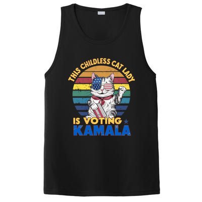 Funny Vintage Retro This Childless Cat Lady Is Voting Kamala PosiCharge Competitor Tank