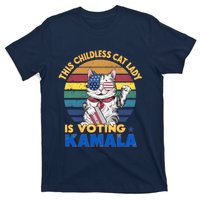 Funny Vintage Retro This Childless Cat Lady Is Voting Kamala T-Shirt