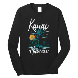 Family Vacation Retro Sunset Hawaii Kauai Long Sleeve Shirt