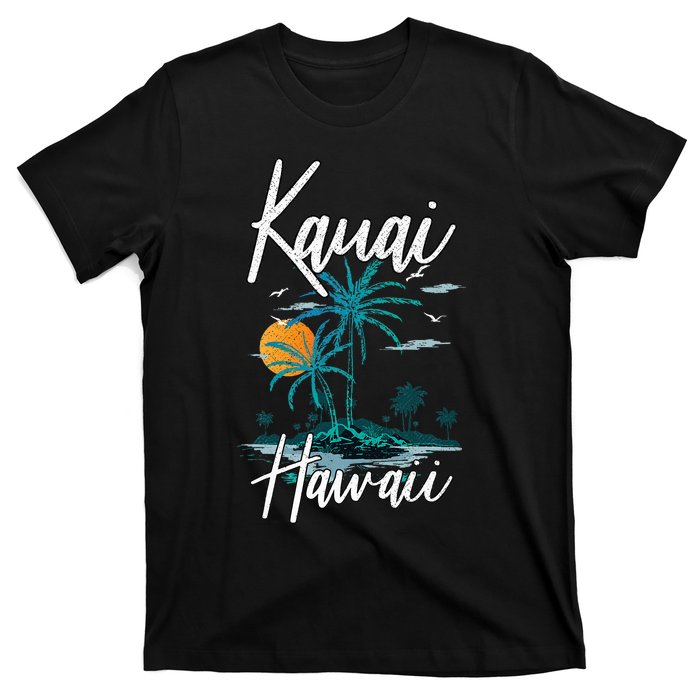 Family Vacation Retro Sunset Hawaii Kauai T-Shirt