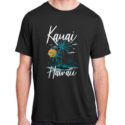 Family Vacation Retro Sunset Hawaii Kauai Adult ChromaSoft Performance T-Shirt