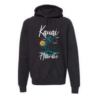 Family Vacation Retro Sunset Hawaii Kauai Premium Hoodie