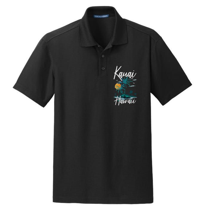 Family Vacation Retro Sunset Hawaii Kauai Dry Zone Grid Polo