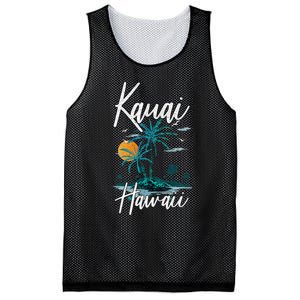 Family Vacation Retro Sunset Hawaii Kauai Mesh Reversible Basketball Jersey Tank