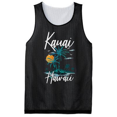 Family Vacation Retro Sunset Hawaii Kauai Mesh Reversible Basketball Jersey Tank