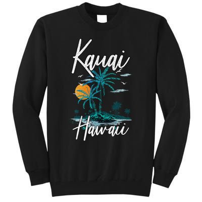 Family Vacation Retro Sunset Hawaii Kauai Tall Sweatshirt