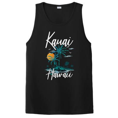 Family Vacation Retro Sunset Hawaii Kauai PosiCharge Competitor Tank