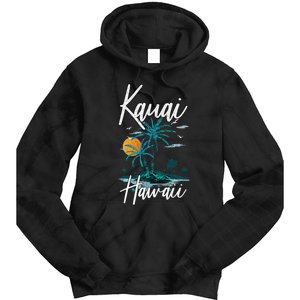 Family Vacation Retro Sunset Hawaii Kauai Tie Dye Hoodie