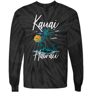 Family Vacation Retro Sunset Hawaii Kauai Tie-Dye Long Sleeve Shirt