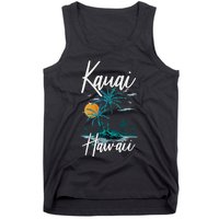 Family Vacation Retro Sunset Hawaii Kauai Tank Top