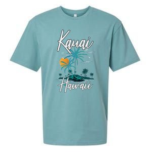 Family Vacation Retro Sunset Hawaii Kauai Sueded Cloud Jersey T-Shirt