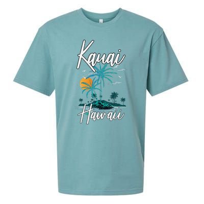 Family Vacation Retro Sunset Hawaii Kauai Sueded Cloud Jersey T-Shirt