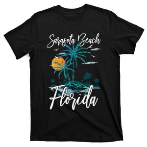 Family Vacation Retro Sunset Florida Sarasota Beach T-Shirt