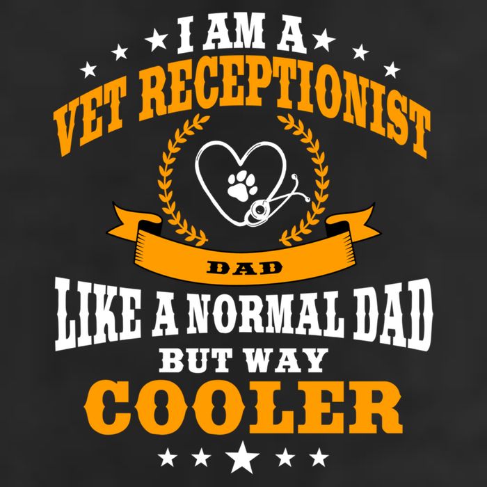 Funny Vet Receptionist Dad Outfit Gift 7 Panel Mesh Trucker Snapback Hat